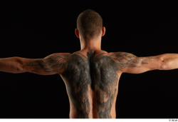 Arm Back Man Athletic Studio photo references